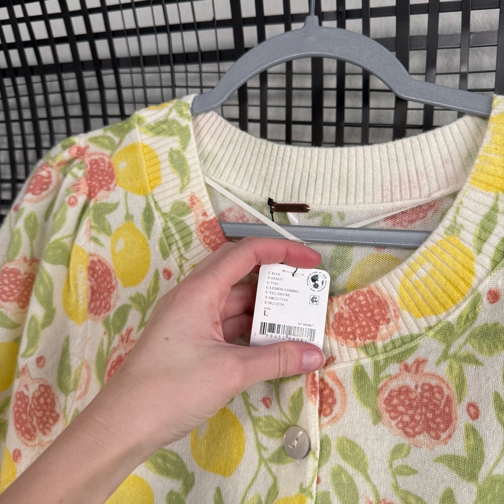 Free people isla printed cardigan lemon - Picture 5 of 8